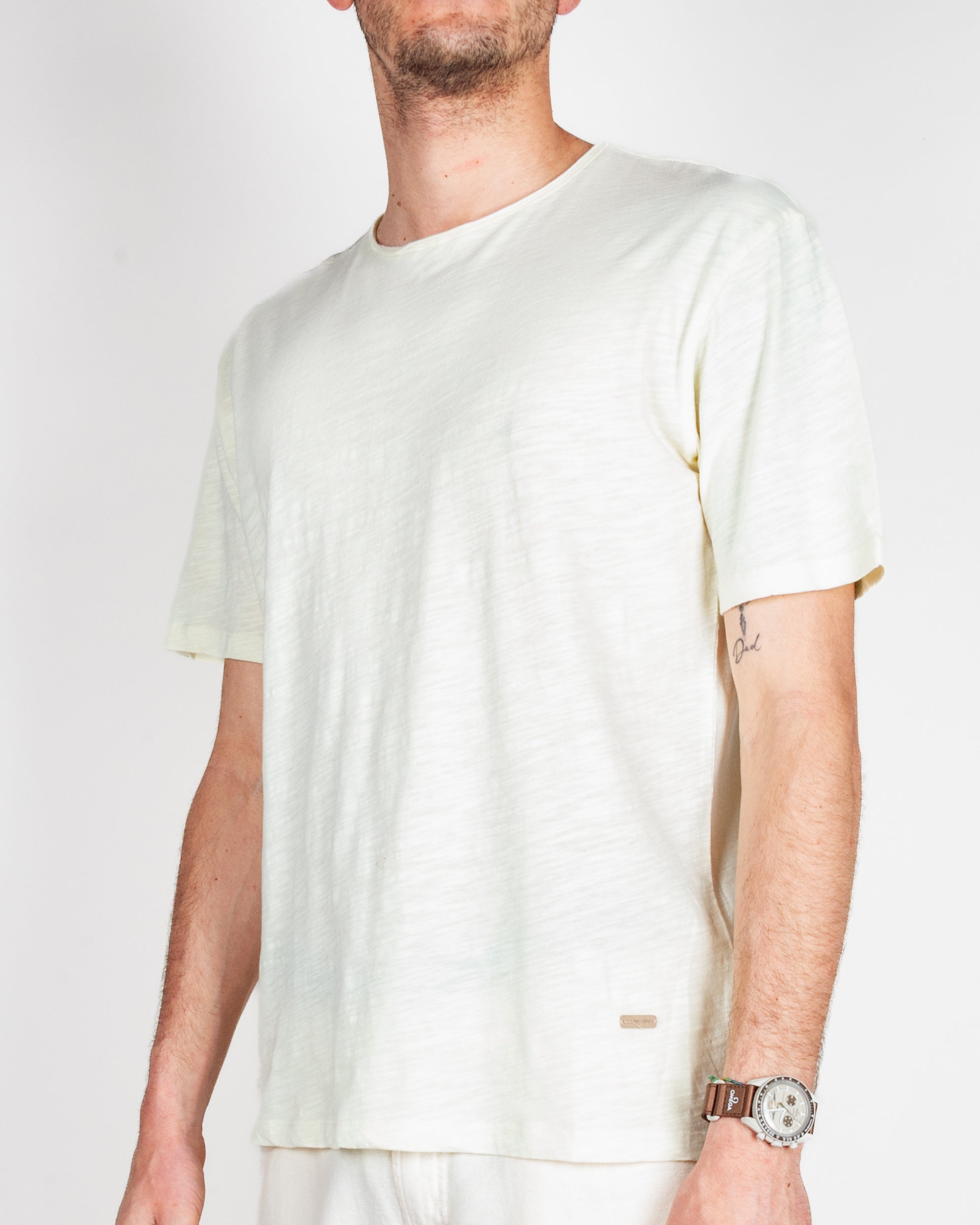 T-shirt cotone fiammato collo taglio vivo Gianni Lupo Art. GL1053F-S26