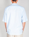 Camicia manica corta misto lino Officina 36 collo derby Uomo visto da dietro, Art. 0335800567.