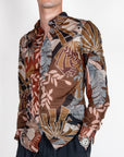 Camicia fiori mussola di cotone manica lunga BL11 Art. 42361030