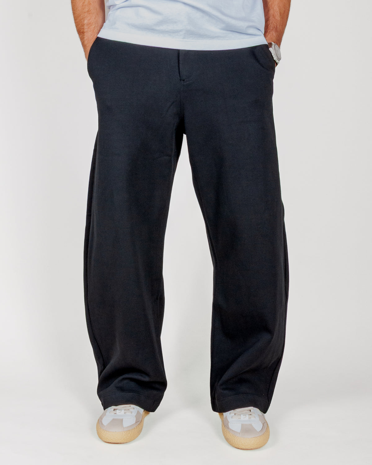 Pantalone Palazzo con elastico in vita e bottone Double Label Gianni Lupo Art. GLW127G