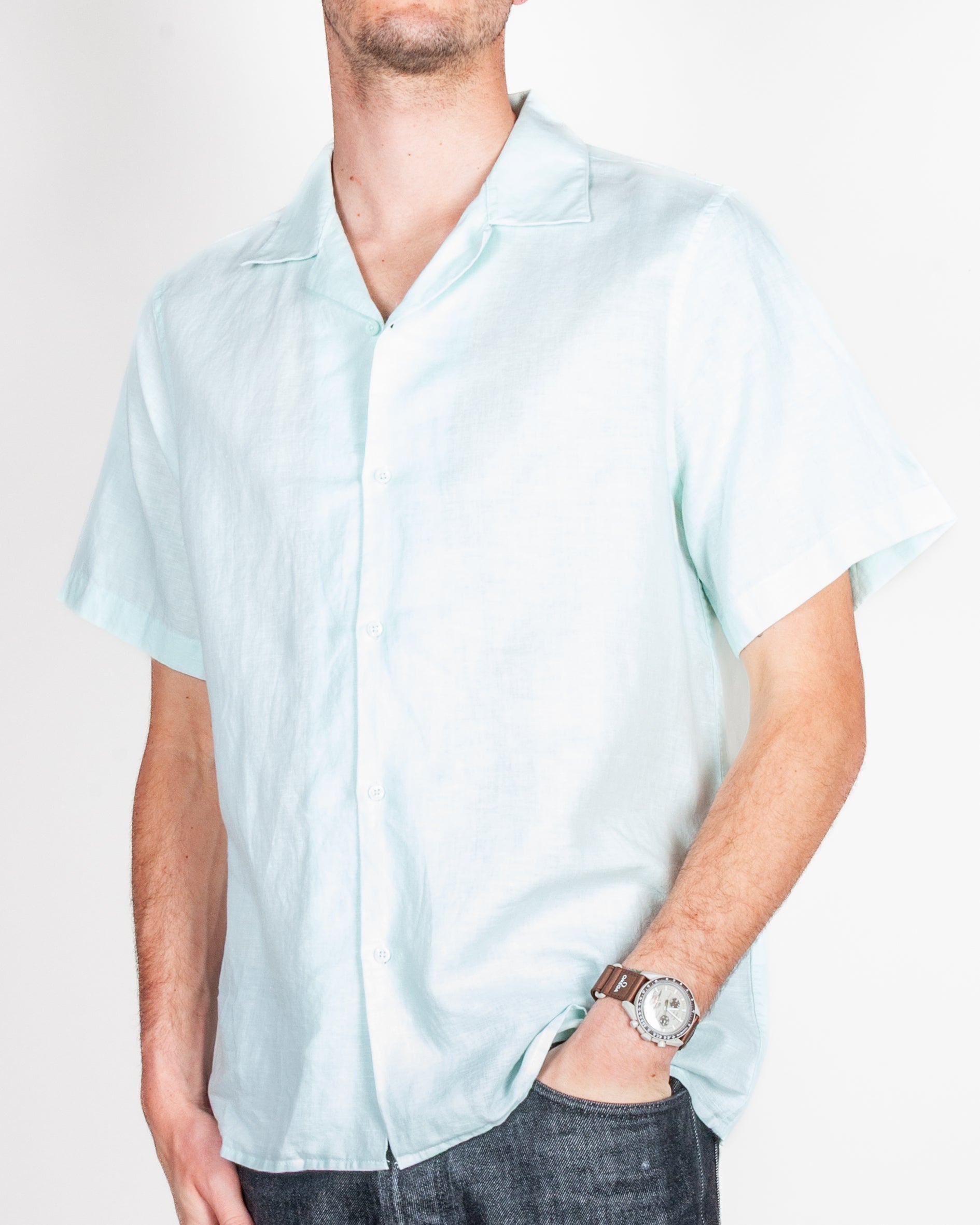 Camicia Manica corta Misto lino collo Bowing Over D Art. OC1S2S6C28