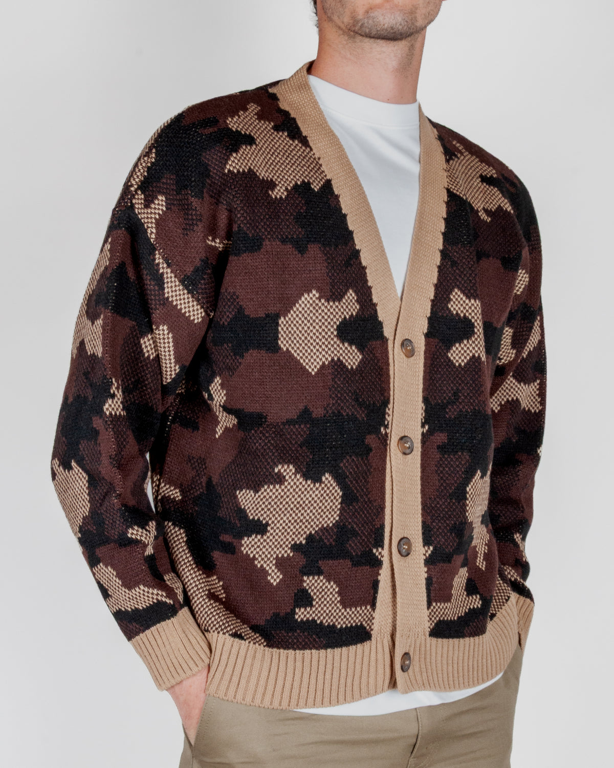 Cardigan Jaquard Camou Over D Art. OH1F2W6M81