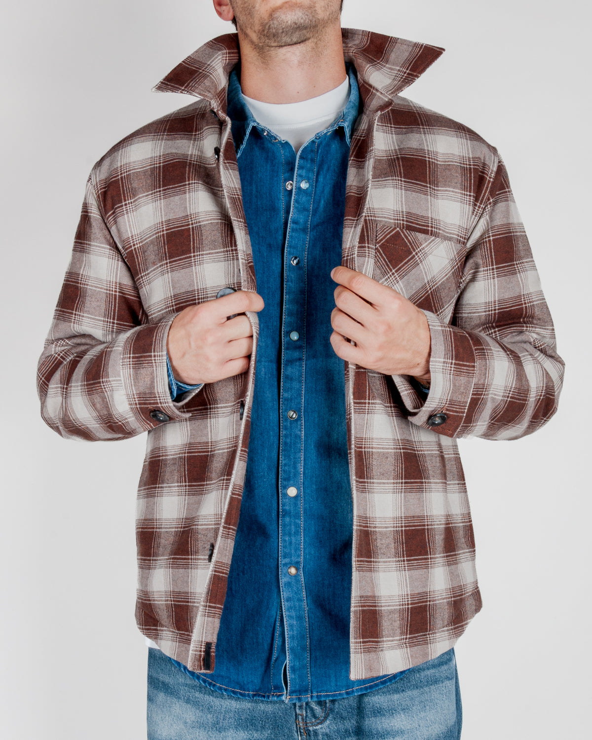 Overshirt a quadri Imbottita Officina 36  Mod. Biella Art. 0780600658