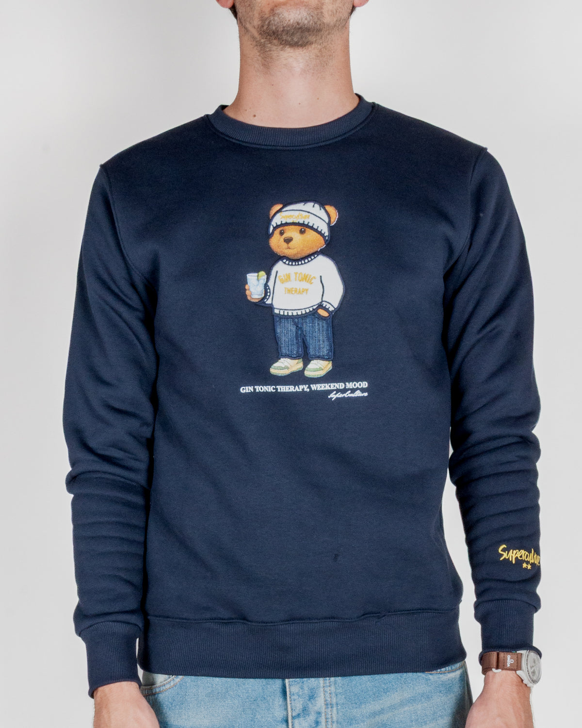 Felpa Superculture Girocollo Ricamo Teddy Gin Tonic Therapy Art. A3073