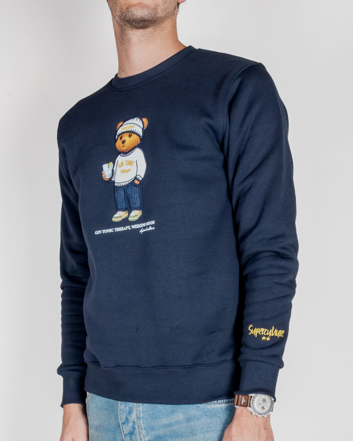 Felpa Superculture Girocollo Ricamo Teddy Gin Tonic Therapy Art. A3073