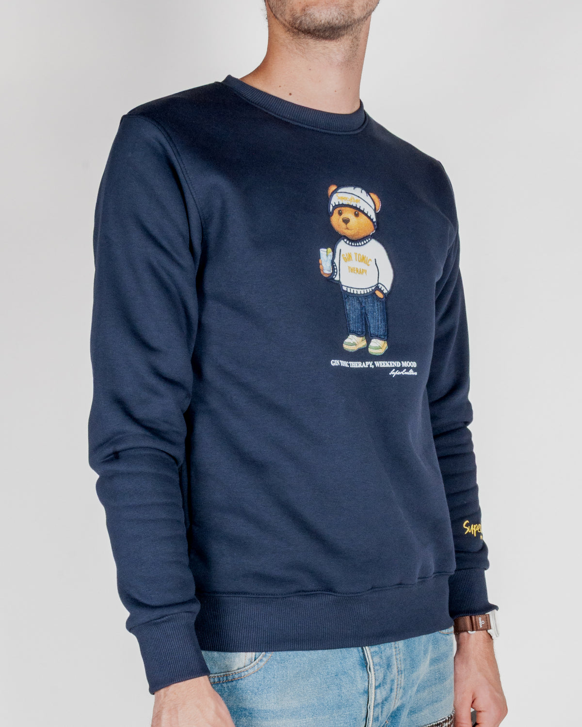 Felpa Superculture Girocollo Ricamo Teddy Gin Tonic Therapy Art. A3073