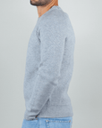 Gianni Lupo Maglia Costine in gray shown from the side, featuring a ribbed texture design.