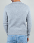 Gianni Lupo Maglia Costine back view of gray ribbed sweater Art. GL35230