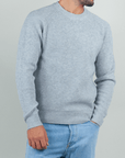Gianni Lupo Maglia Costine in grey, stylish ribbed sweater for a comfortable fit.