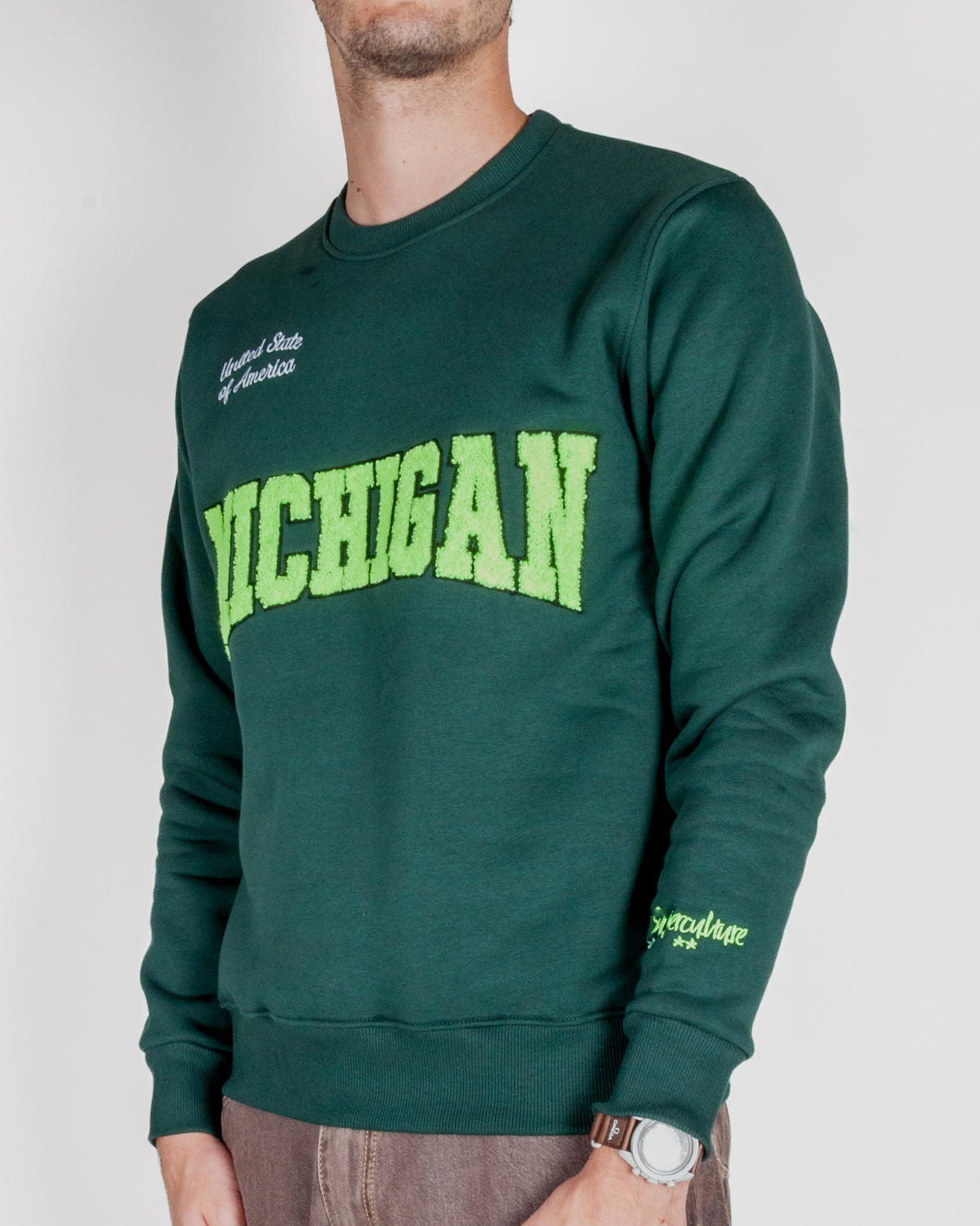Felpa Superculture Girocollo Ricamo Michigan Art. A3031