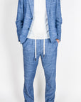 Abito in misto lino BL11 Blu