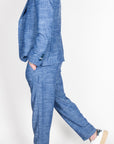 Abito in misto lino BL11 Blu