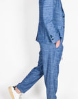 Abito in misto lino BL11 Blu
