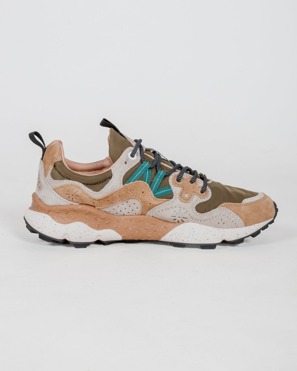 Sneakers Flower Mountain Art. YAMANO 3 MAN - Sneakers in suede e tessuto tecnico Uomo-Verde Militare