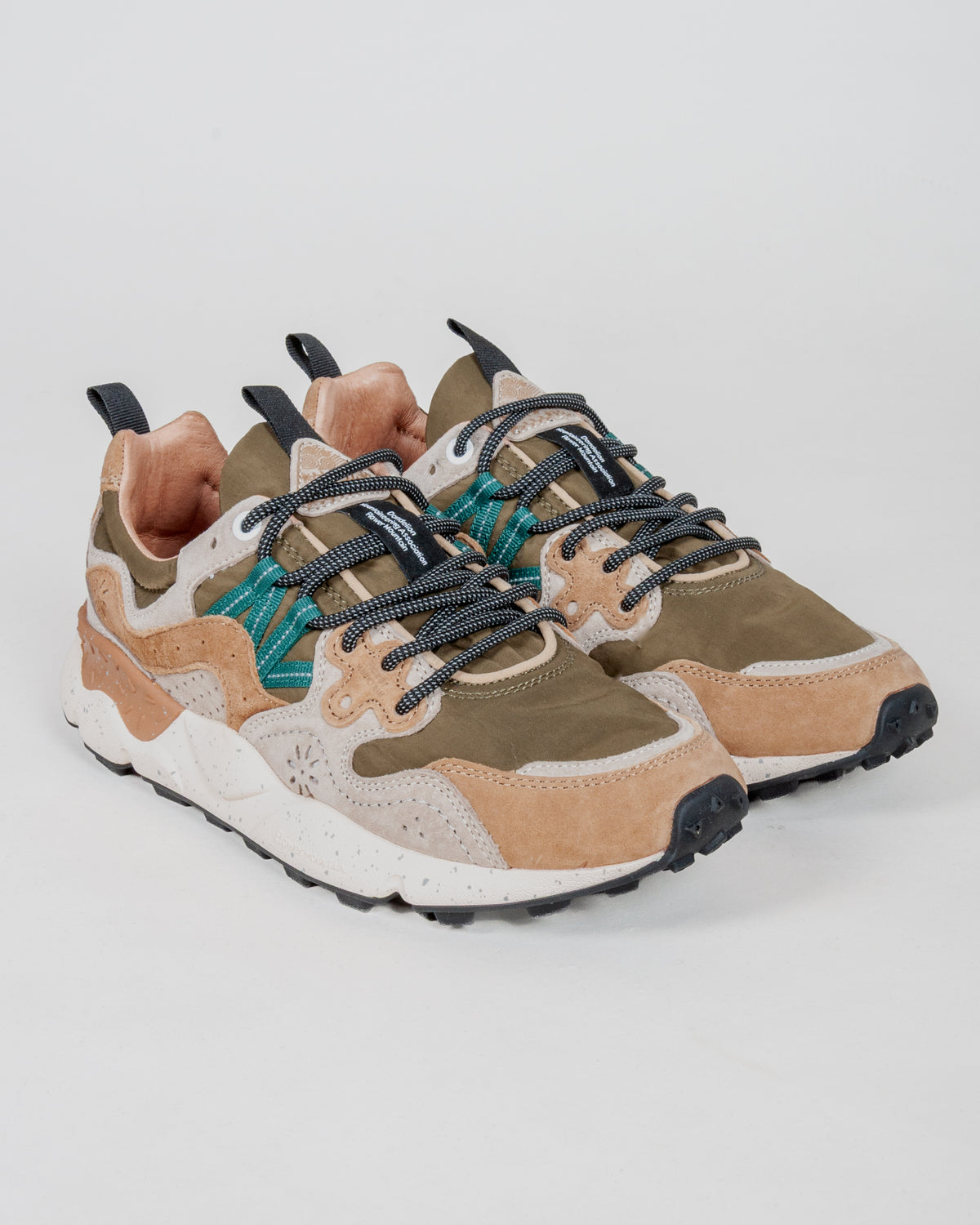 Sneakers Flower Mountain Art. YAMANO 3 MAN - Sneakers in suede e tessuto tecnico Uomo-Verde Militare