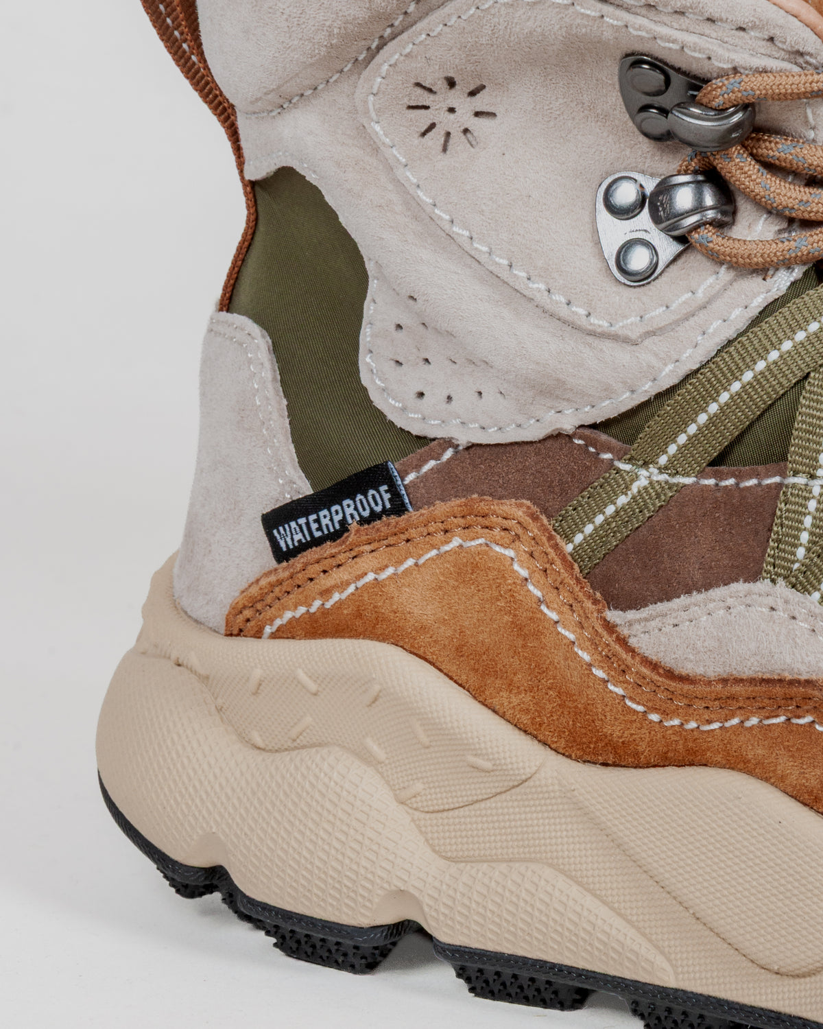 Sneakers alta Flower Mountain BANKEI  Flower Mountain in suede e tessuto tecnico - Verde Militare