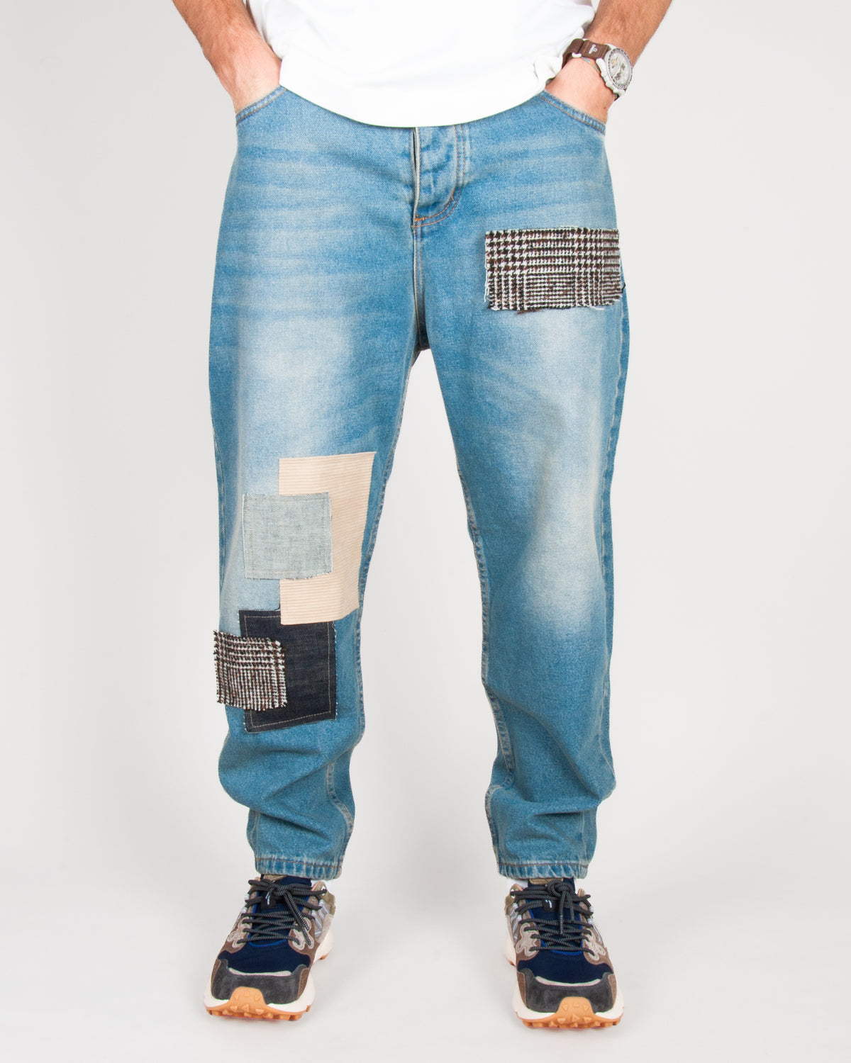Jeans Tapered con toppe Over D Art. OH1F2W6D80
