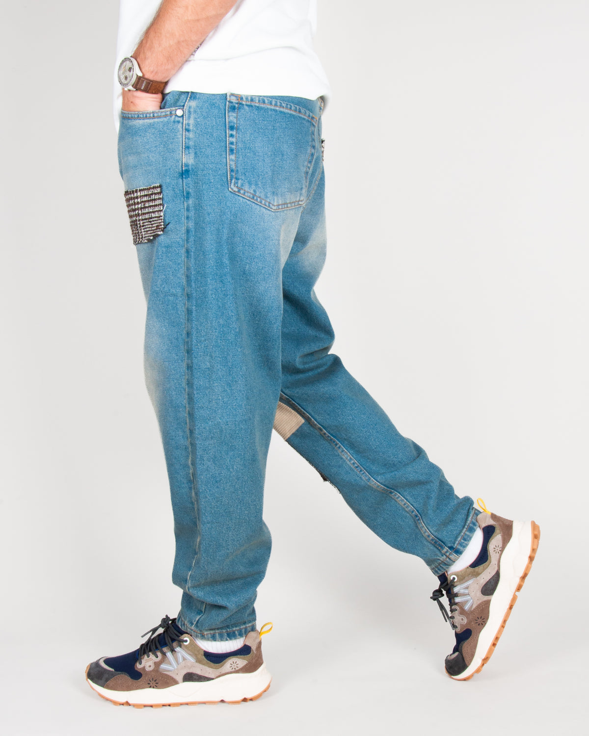 Jeans Tapered con toppe Over D Art. OH1F2W6D80