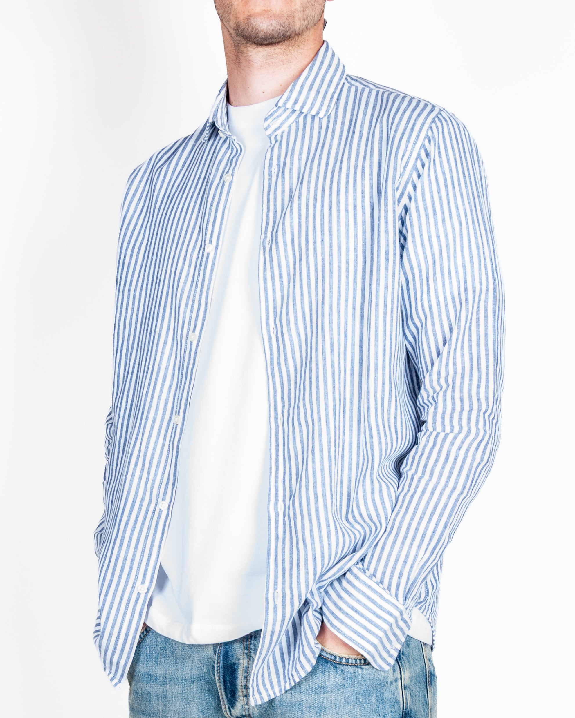 Camicia bastoncino in misto lino Philotinto Art. 26S02CA