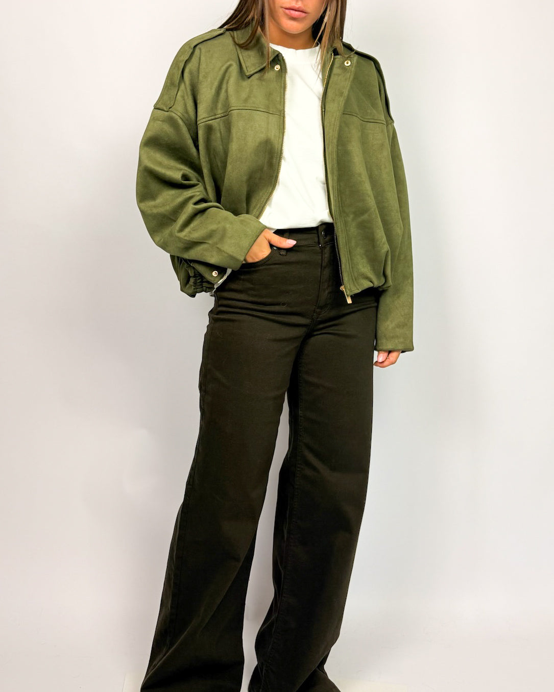 Giubbino Bomber Suede Only Moon-Stina Art. 15381024