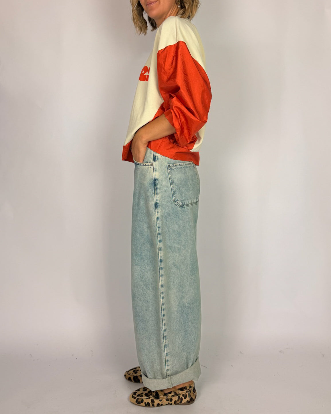 Felpa Bicolor con Stampa HaveONE Donna Art. FMA-R017