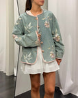 Giacca Fiori Ricamo Denim Donna Art. 22726