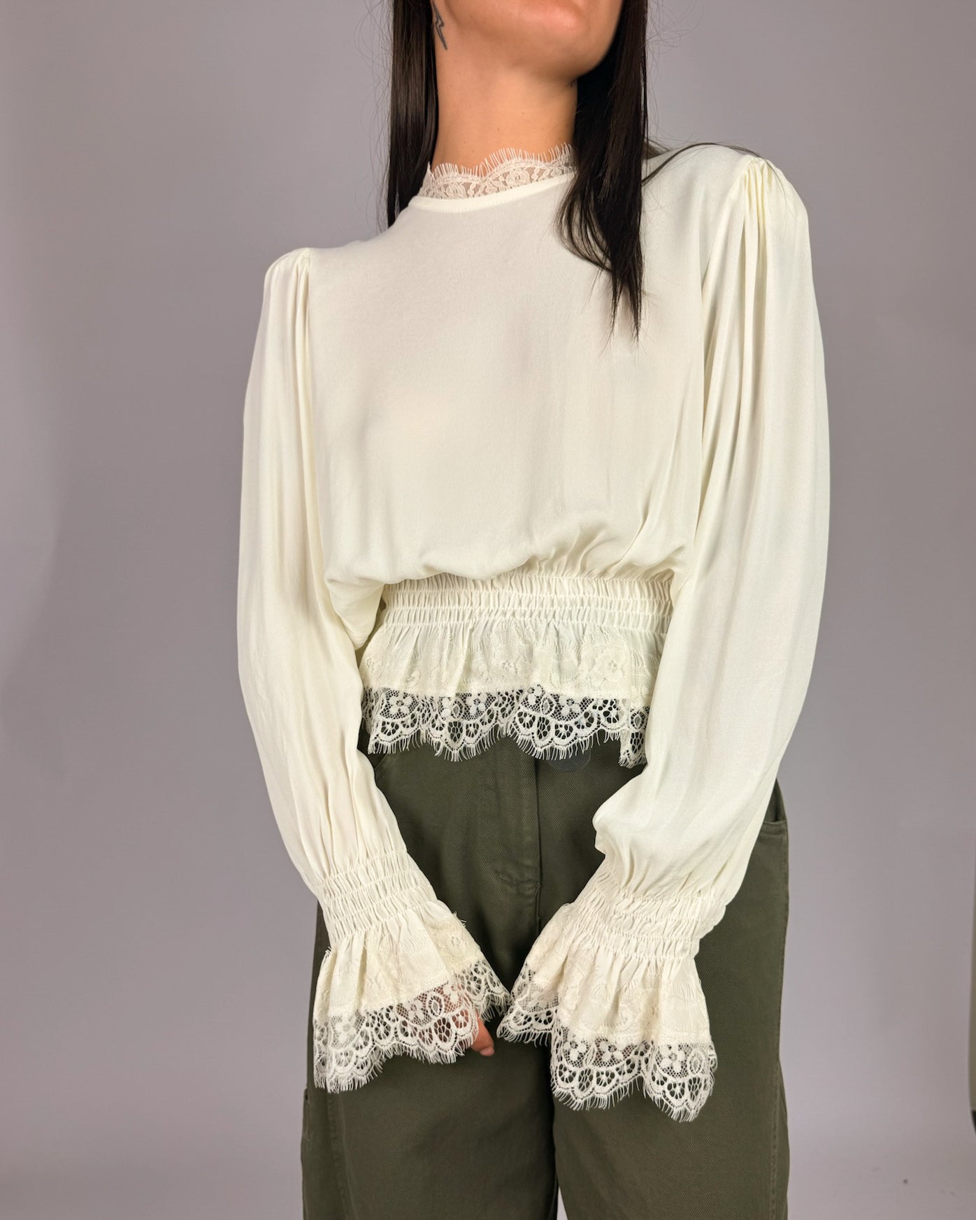 Camicia Pizzo Manica Tensionein Donna Art. W26C279