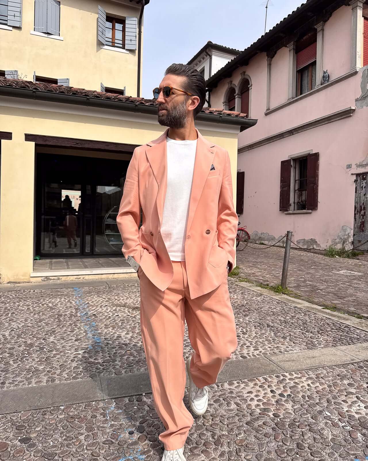 Giacca Lino Giacca Doppiopetto Uomo Elegante Vestito Lino Uomo