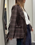 Giacca Check Frangia Susy Mix Donna Art. I251106