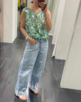 Canotta Paillettes Donna Art. W40189