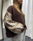 Felpa Manica Check Susy Mix Donna Art. 59179M
