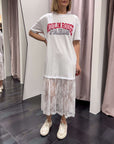 Abito Scritta Gonna Pizzo Susy Mix Donna Art. SH001446