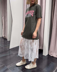 Abito Scritta Gonna Pizzo Susy Mix Donna Art. SH001446