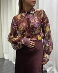 Camicia Fantasia Fiori Donna Art. H11008