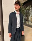 Abito imperial con pantalone over blu
