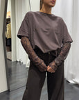 T-shirt Manica Pizzo SusyMix Donna Art. 11073