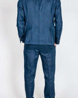 Abito 100% Lino Officina36 - Blu, view from the back, showcasing suit in navy linen fabric.