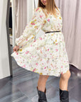 Abito Collo Coreana Fantasia Fiori 100% VI Motel Donna Art. S25A877