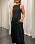 Abito Dixie donna cotone eleganza, lungo, maniche corte, ideale per ogni occasione.