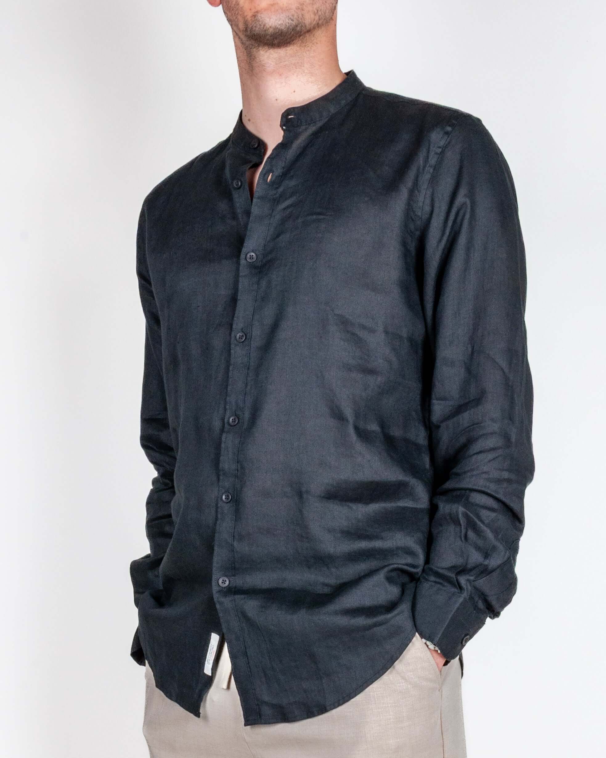 Camicia coreana Puro Lino Gianni Lupo Art. GL7620S-S26