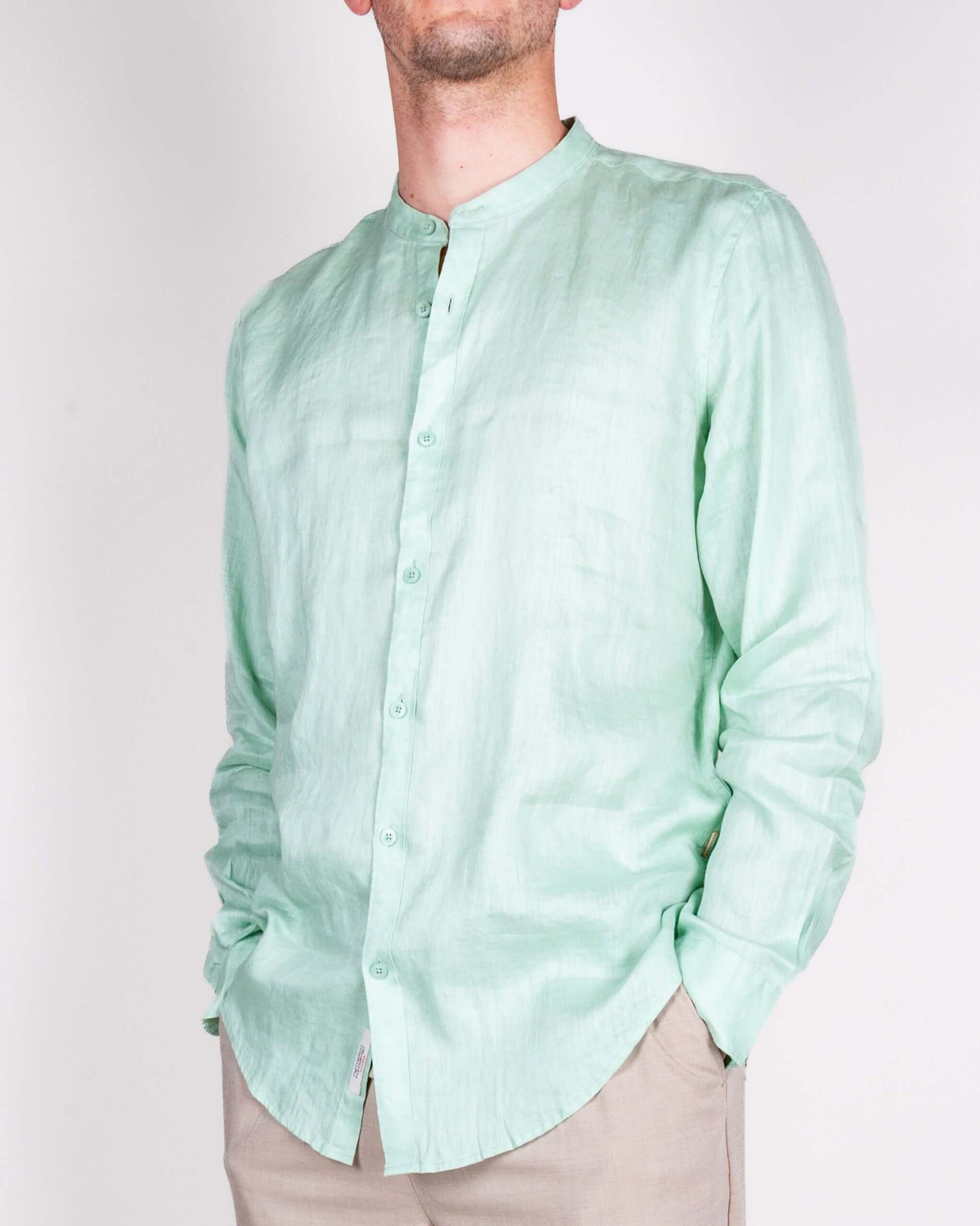 Camicia coreana Puro Lino Gianni Lupo Art. GL7620S-S26