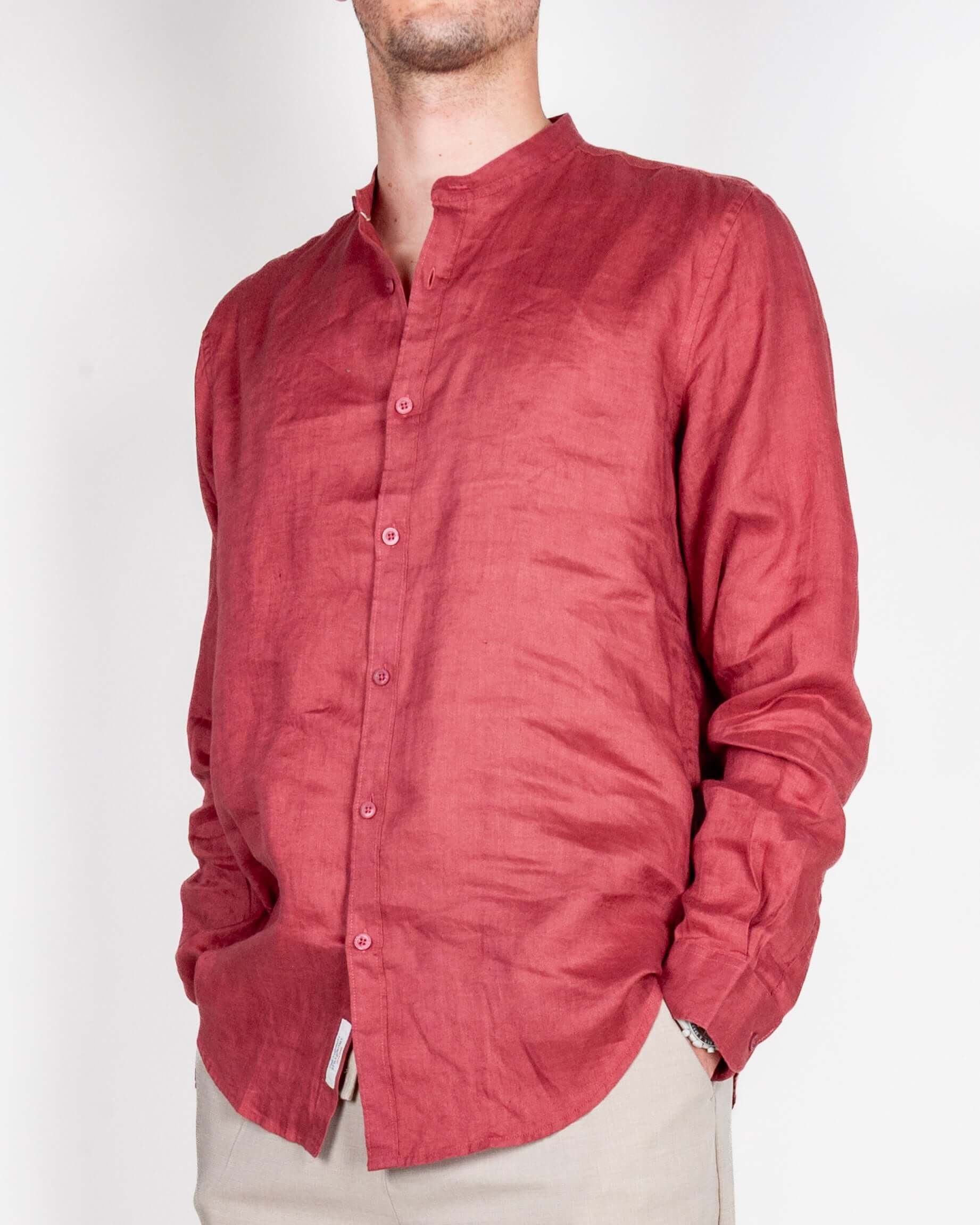 Camicia coreana Puro Lino Gianni Lupo Art. GL7620S-S26