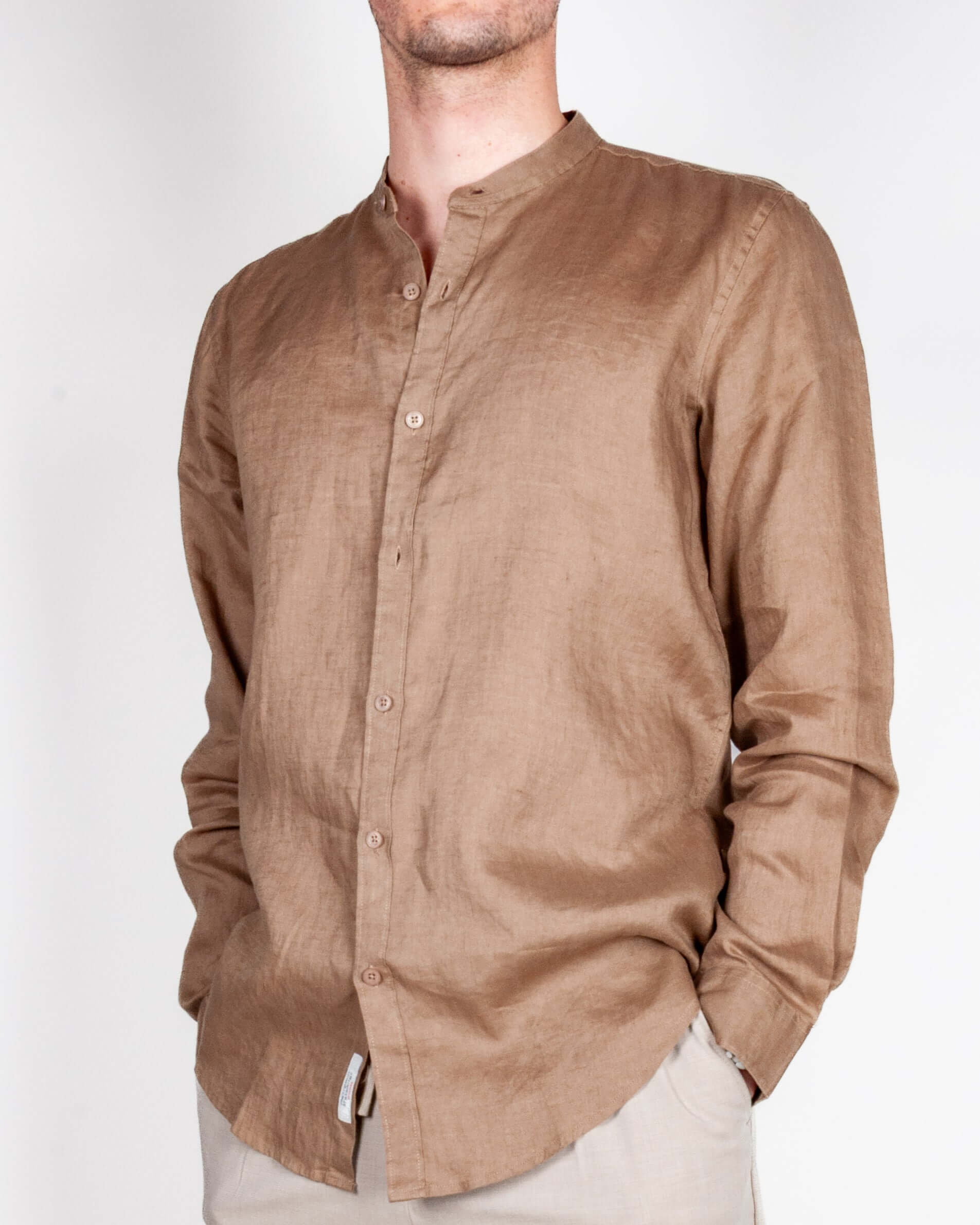 Camicia coreana Puro Lino Gianni Lupo Art. GL7620S-S26