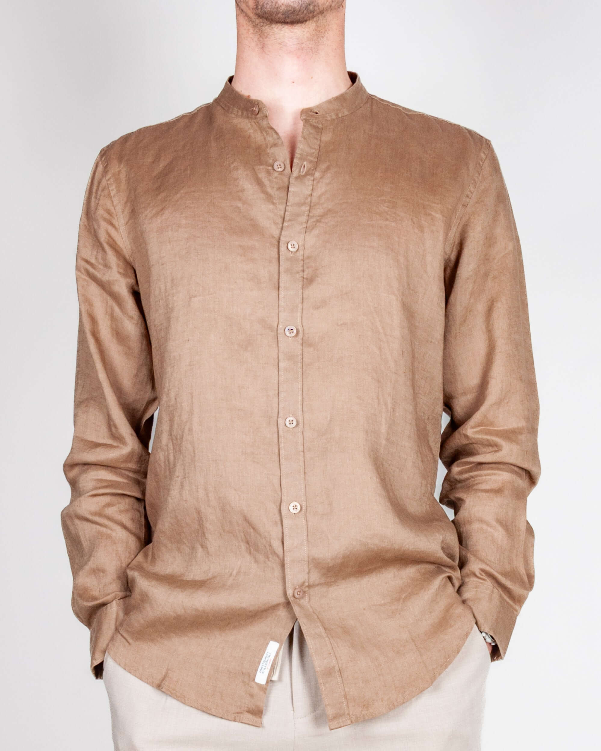 Camicia coreana Puro Lino Gianni Lupo Art. GL7620S-S26