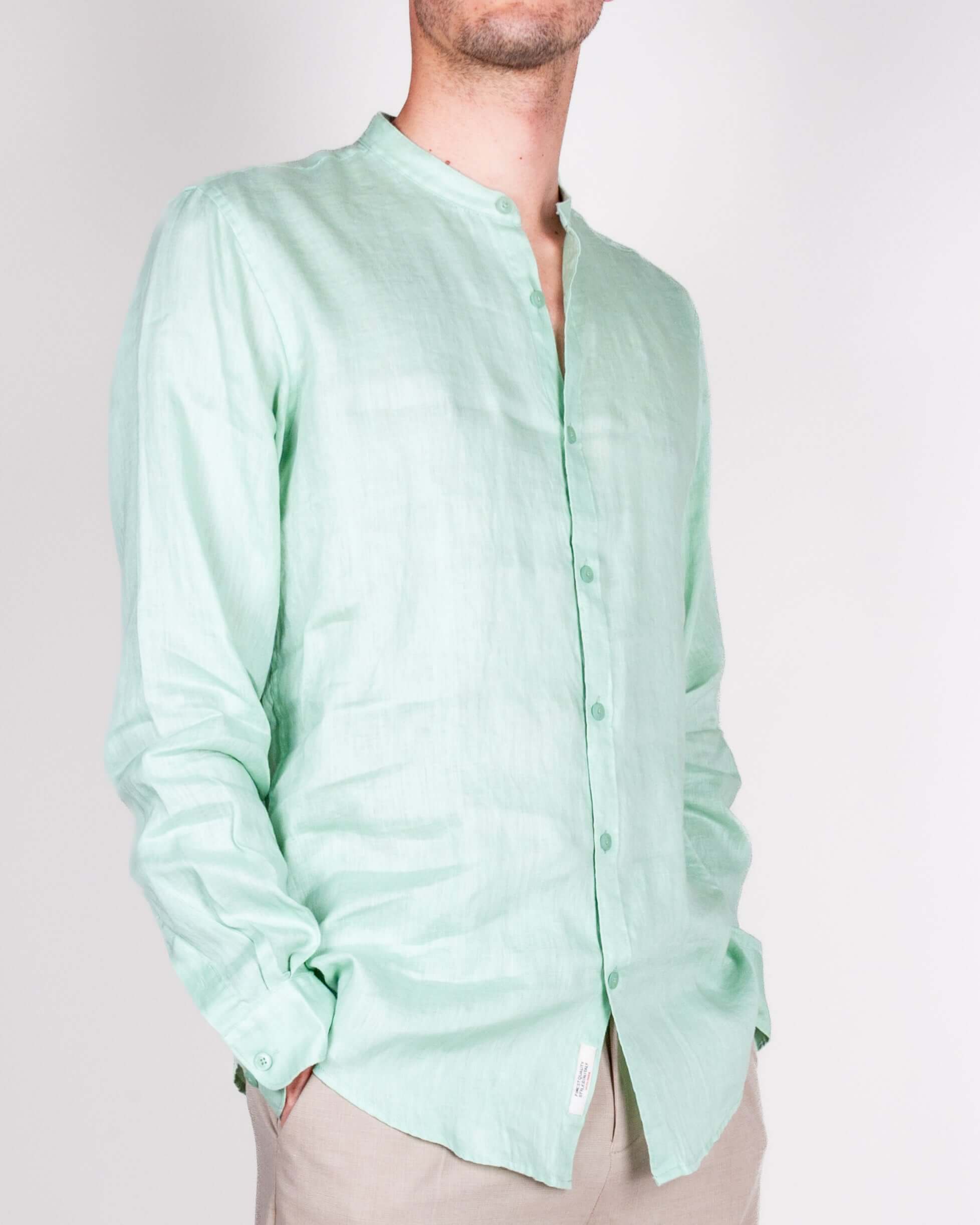 Camicia coreana Puro Lino Gianni Lupo Art. GL7620S-S26