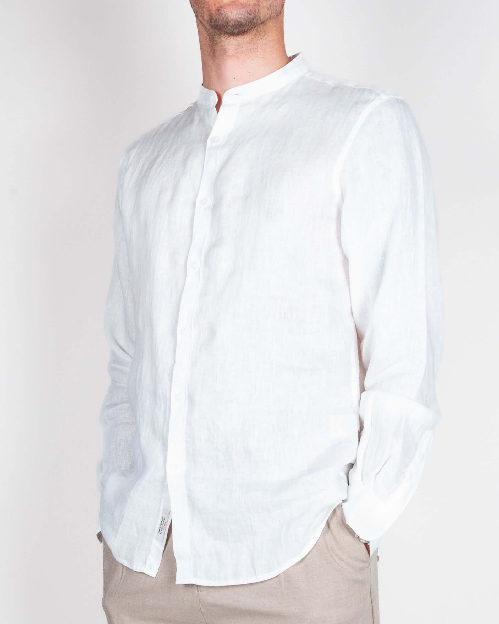 Camicia coreana Puro Lino Gianni Lupo Art. GL7620S-S26