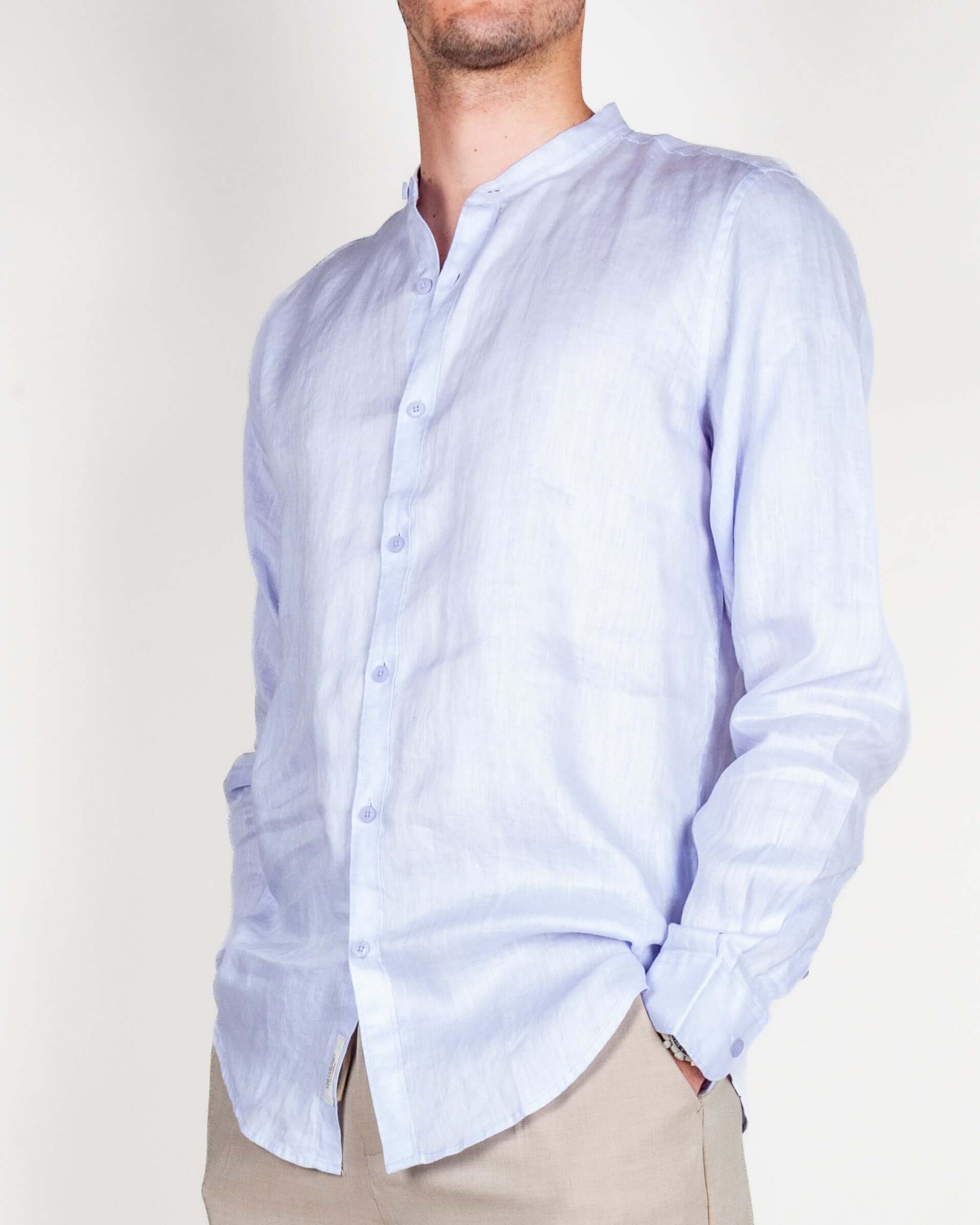 Camicia coreana Puro Lino Gianni Lupo Art. GL7620S-S26