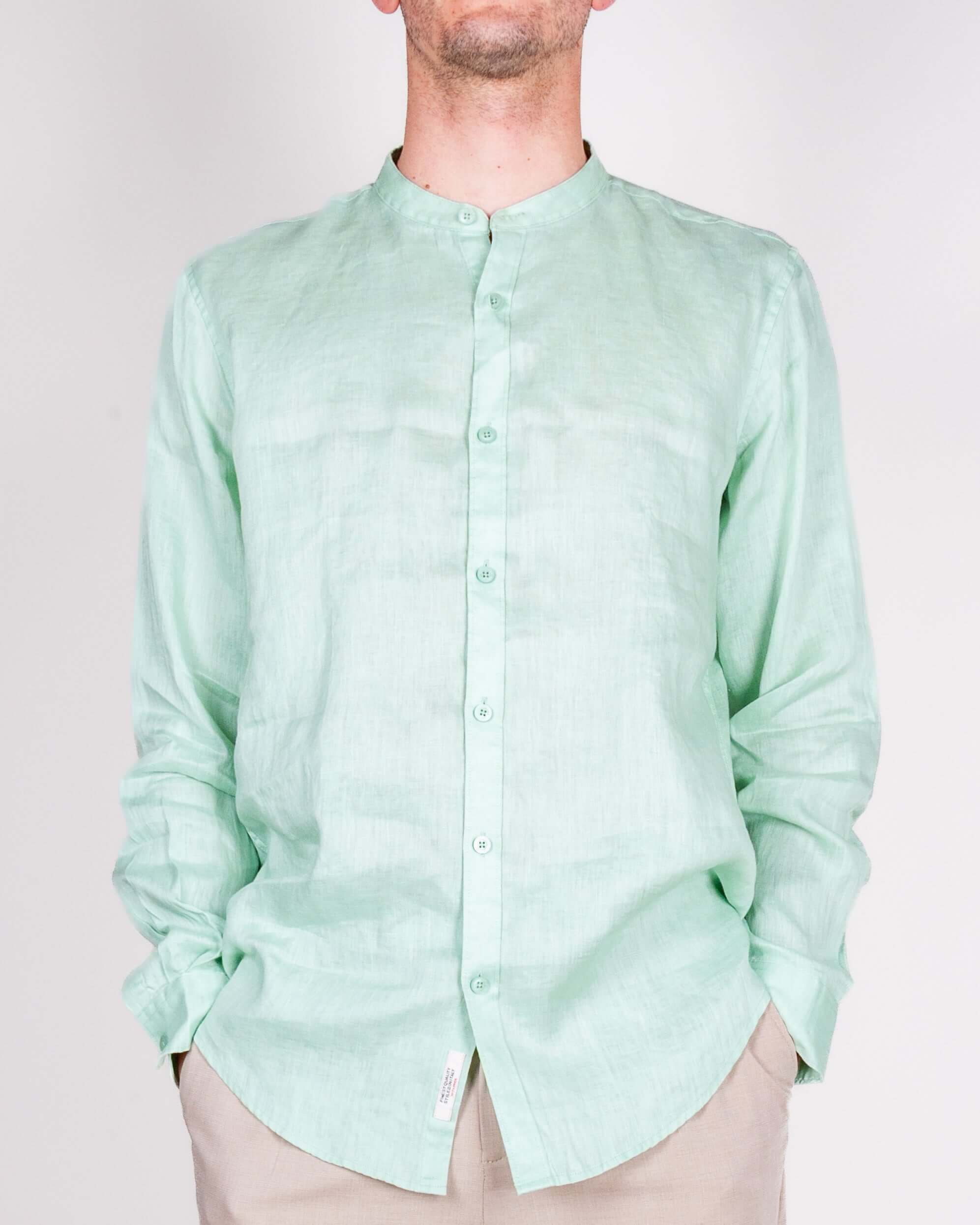 Camicia coreana Puro Lino Gianni Lupo Art. GL7620S-S26