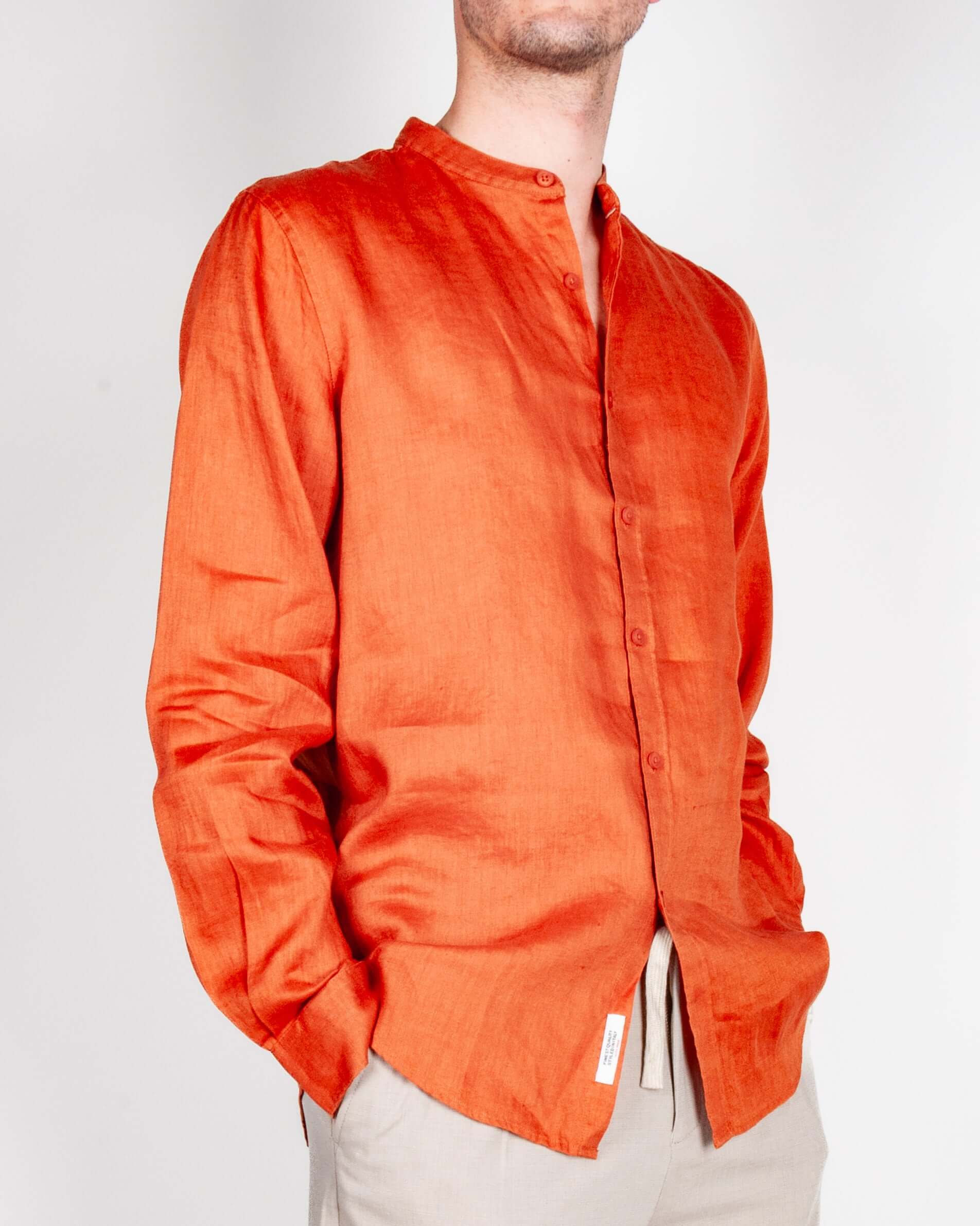 Camicia coreana Puro Lino Gianni Lupo Art. GL7620S-S26