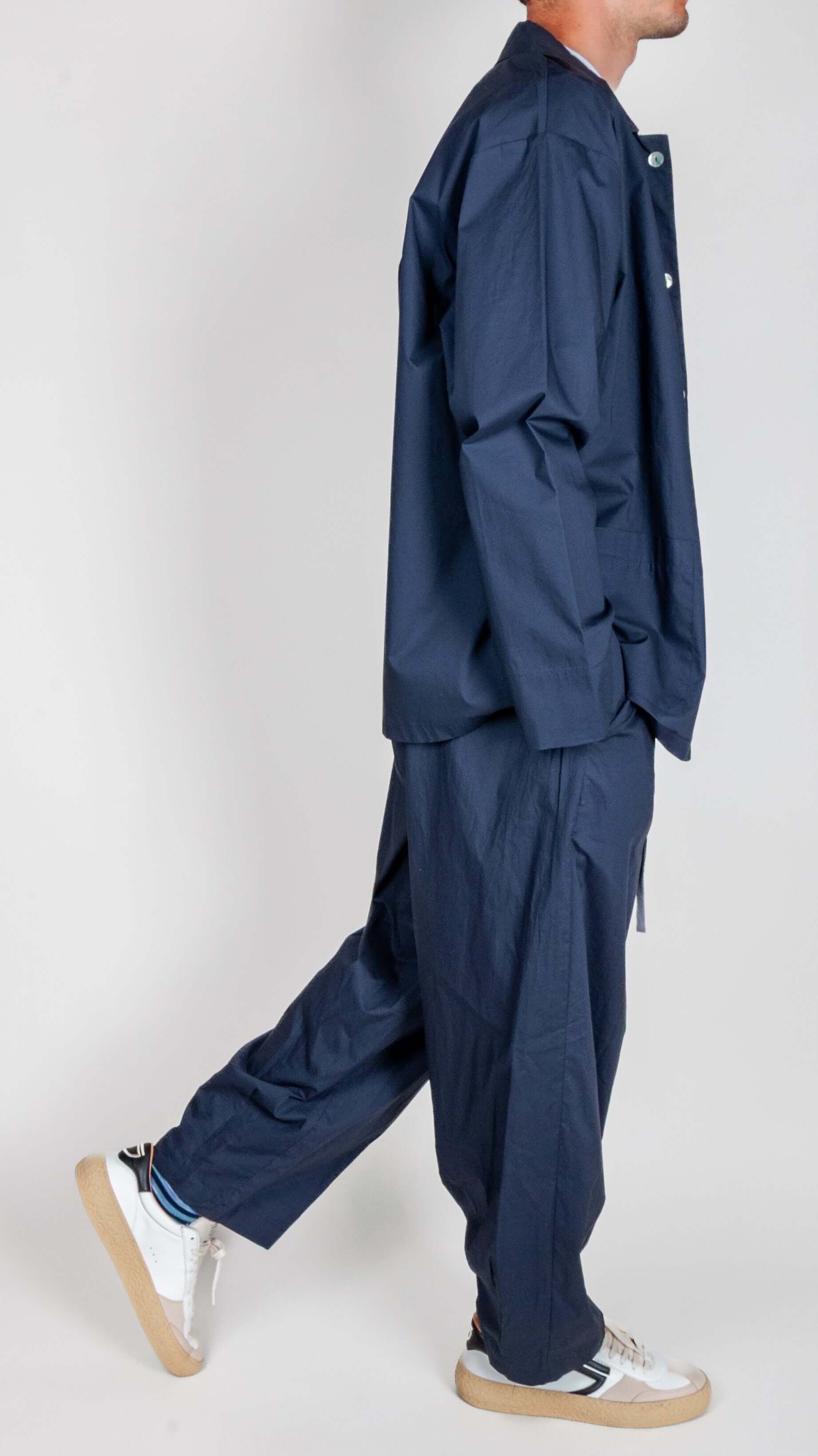 Completo Popeline Imperial - Blu stylish navy outfit featuring casual jacket and pants.